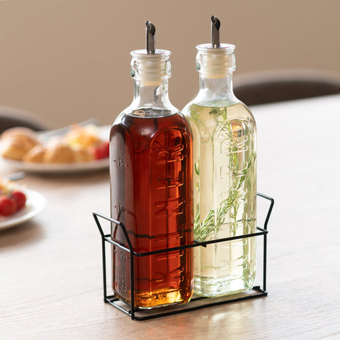 オイルボトル&メタルラック0.6L2本セット(SetOf2OilBottles&MetalRack0.6L)