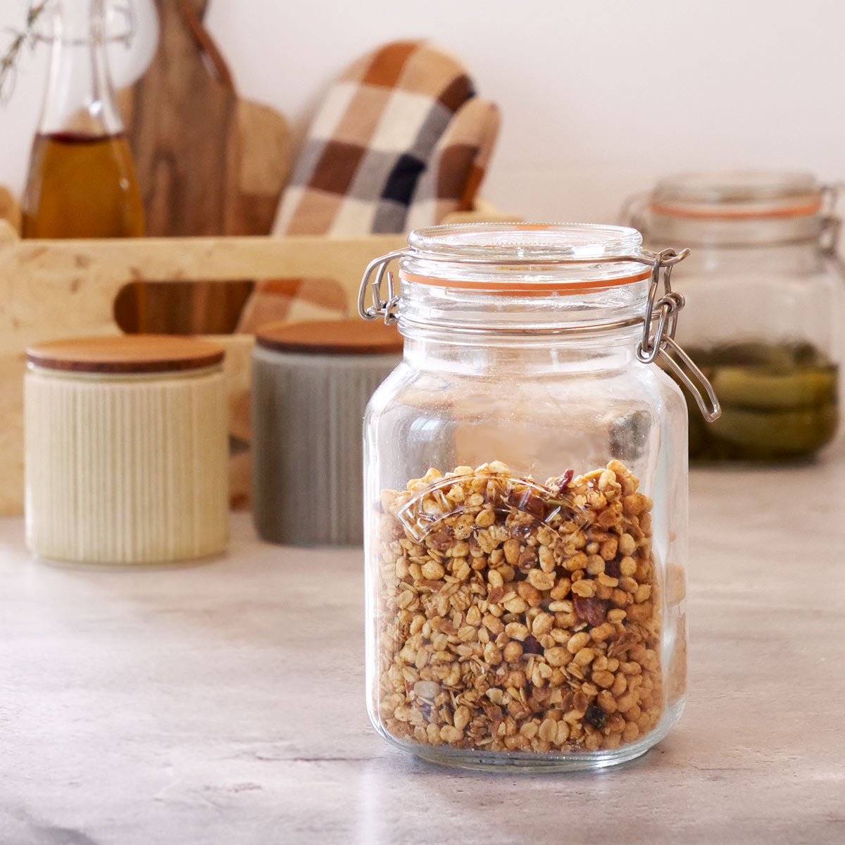 クリップトップ スクエアジャー 1.5L（Clip Top Square Jar 1.5L