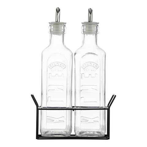 オイルボトル＆メタルラック 0.6L 2本セット（SET OF 2 OILBOTTLES＆METALRACK SETS 0.6L）